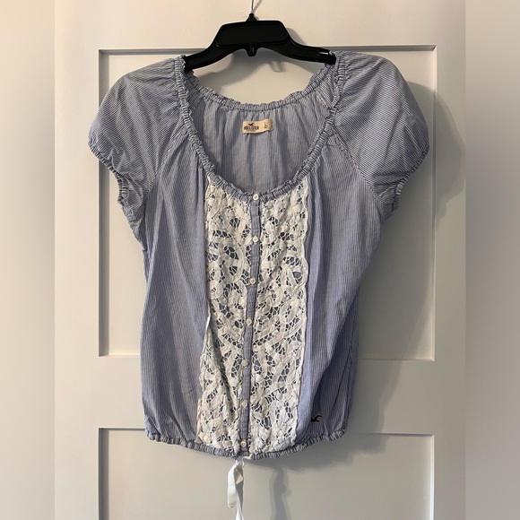 Hollister blue and white striped cap sleeve top - Picture 4 of 6